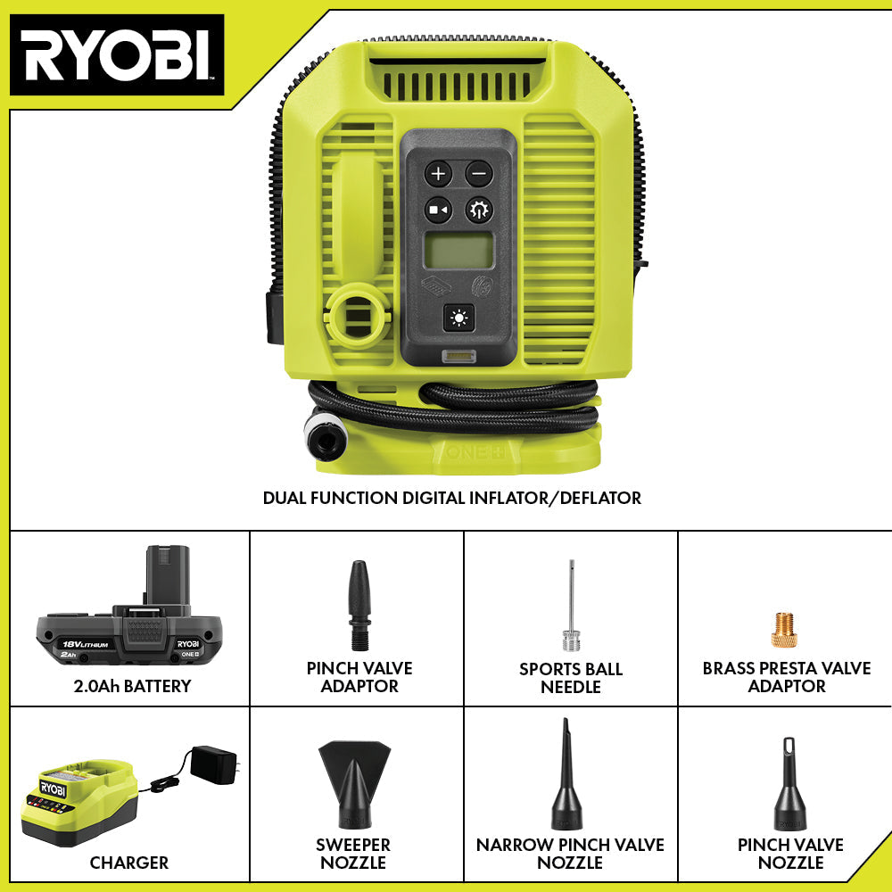 18V ONE+ Dual Function Digital Inflator/Deflator Kit