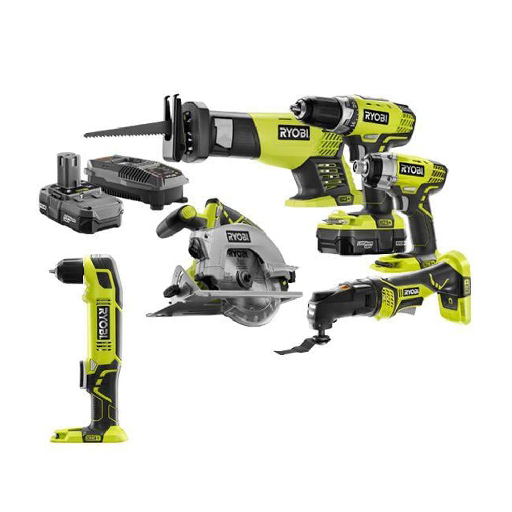 18V ONE+ Combo Kit (5-Tool) + Right Angle Drill