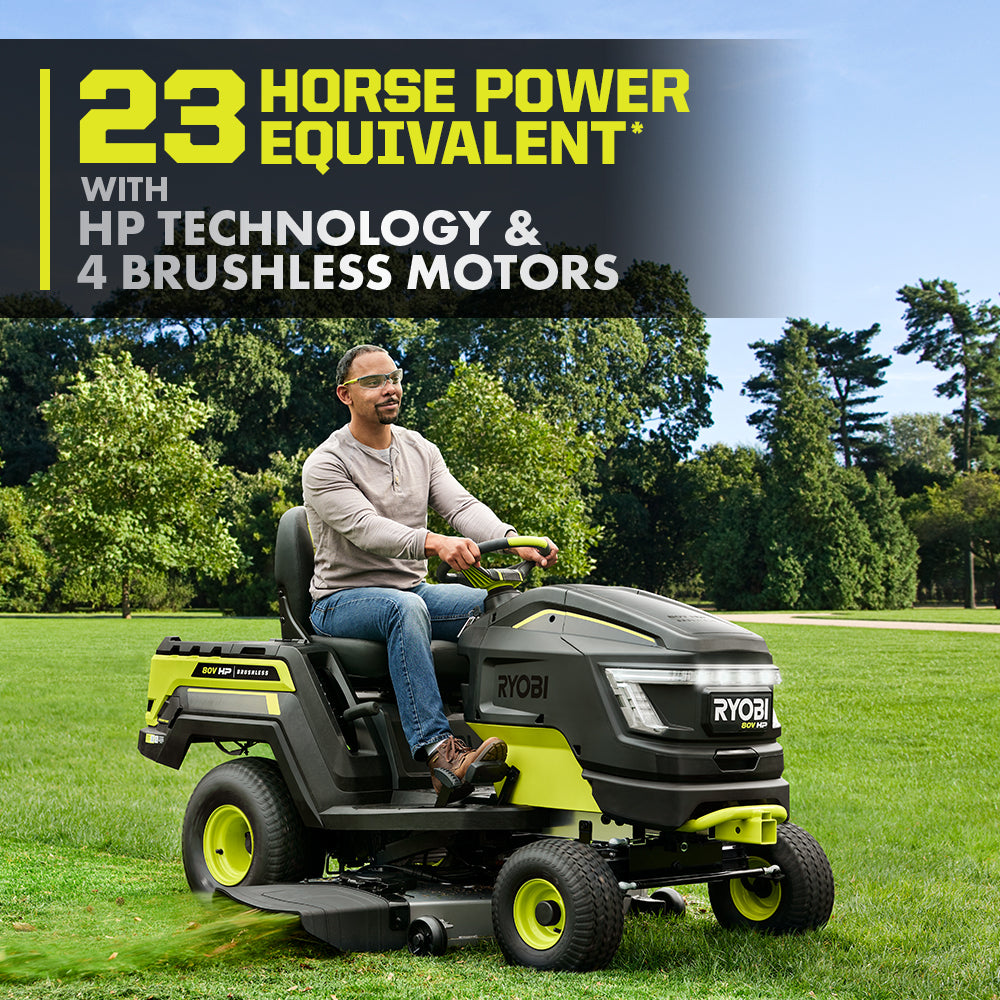 80V HP Brushless 46" Battery Cordless Electric Riding Lawn Tractor Kit