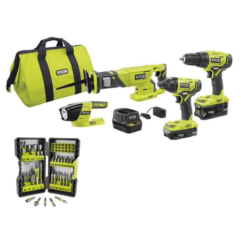 18V ONE+ 4-Tool Combo Kit with 70 PC. Impact Rated Driving Kit