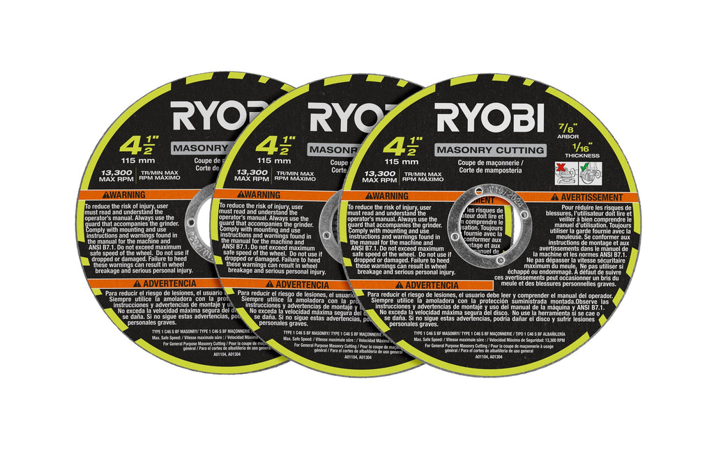 3 PC. 4-1/2" Masonry Cutting Wheel Set