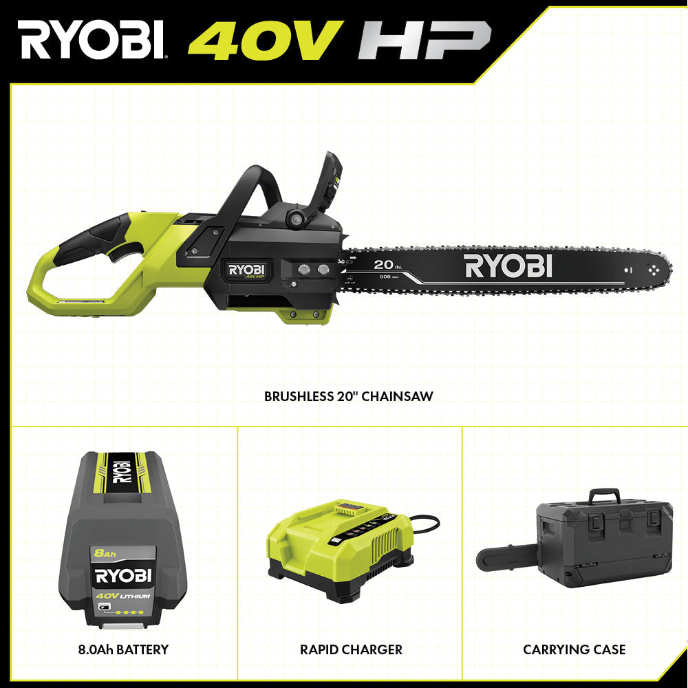 40V HP Brushless 20" Chainsaw Kit