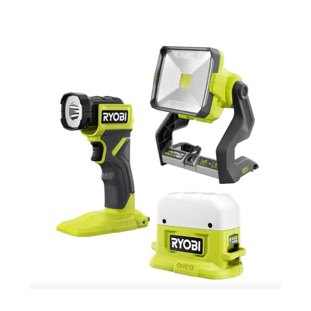 ONE+ 18V Cordless 3-Tool Lighting Kit with Work Light, Compact Area Light, and LED Light
