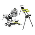 12" Sliding Miter Saw with LED and Miter Saw Stand with Tool-Less Height Adjustment
