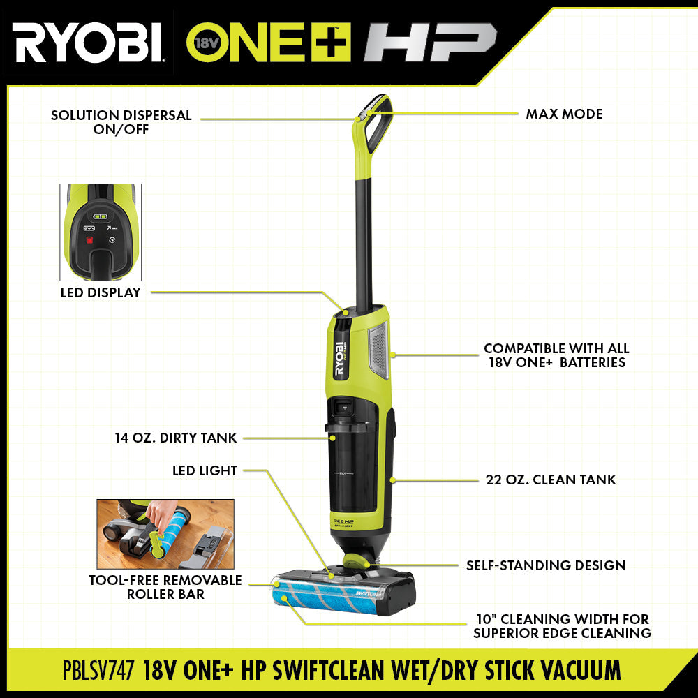 18V ONE+ HP SWIFTClean Wet/Dry Stick Vacuum Kit