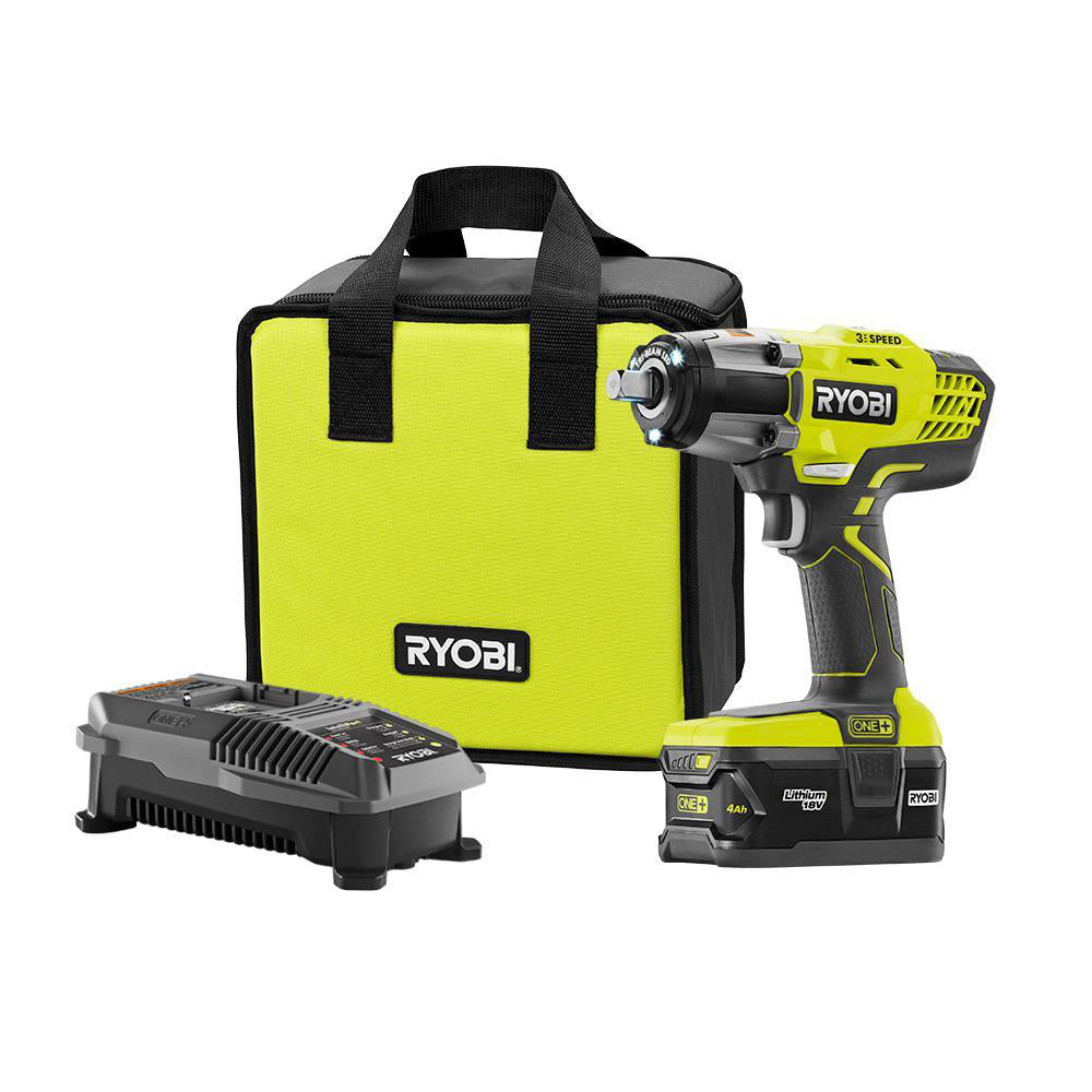 18V ONE+ 3-Speed 1/2" Impact Wrench Kit with (1) 4.0 Ah Battery, 18V Charger, and Bag