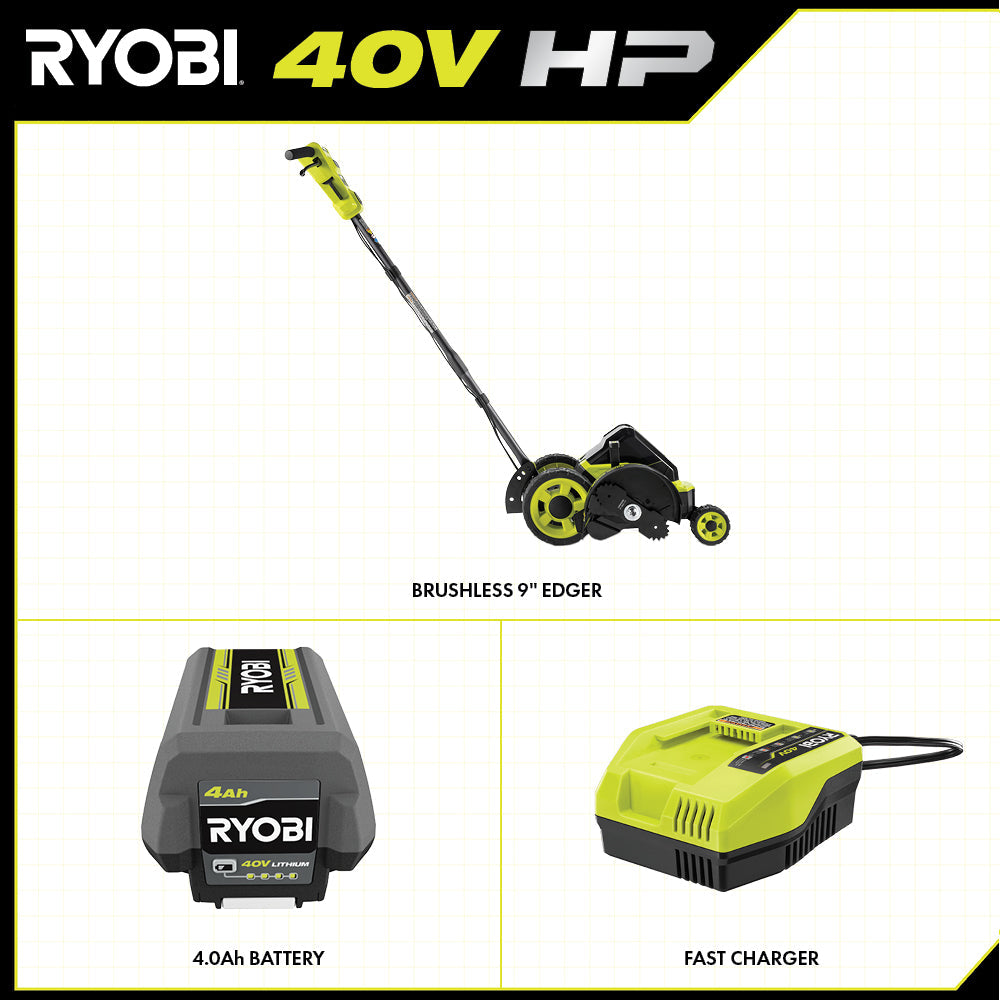 40V HP Brushless 9" Edger Kit