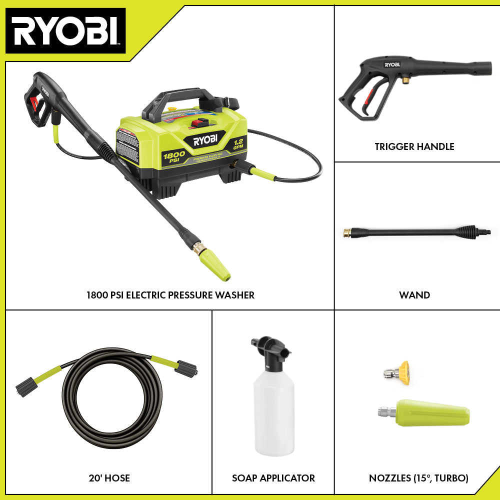 1800 PSI 1.2 GPM Electric Pressure Washer