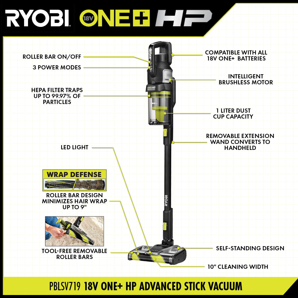 18V ONE+ HP Advanced Stick Vacuum
