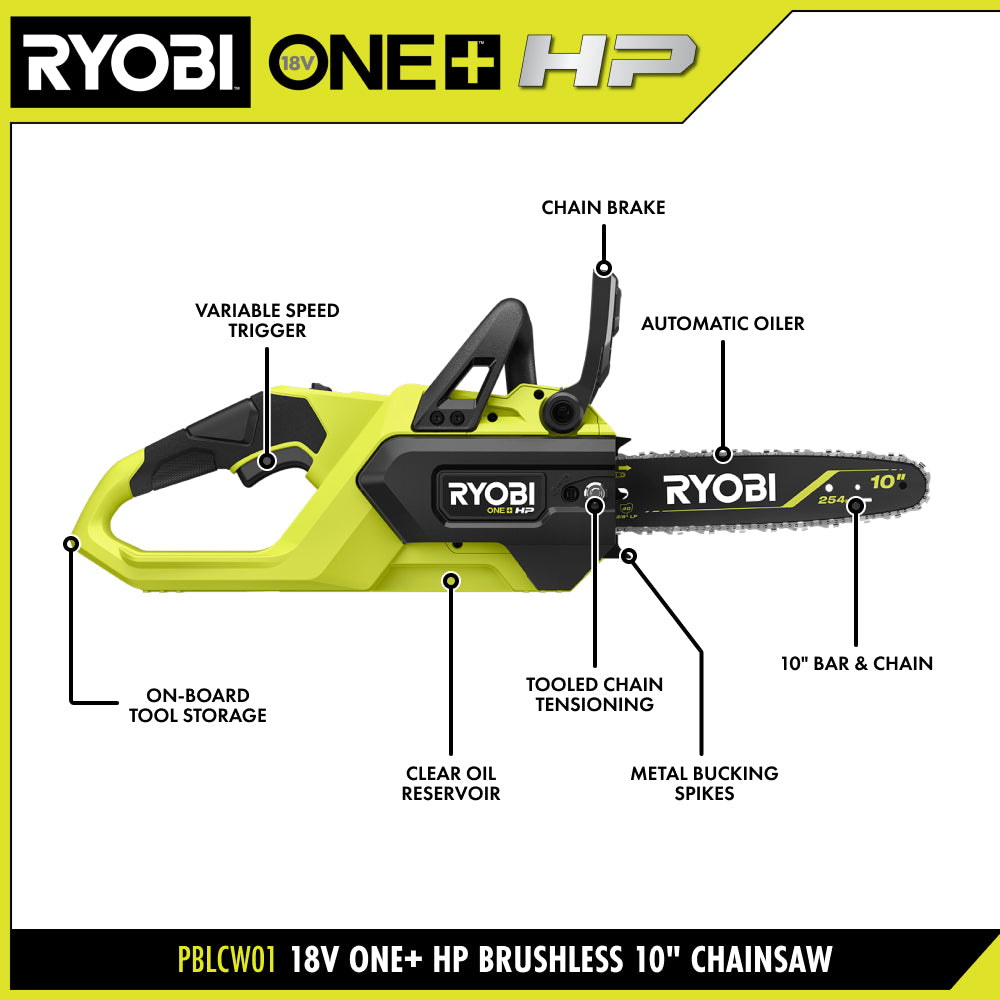18V ONE+ HP Brushless 10" Chainsaw