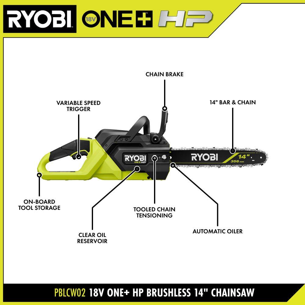 18V ONE+ HP Brushless 14" Chainsaw Kit