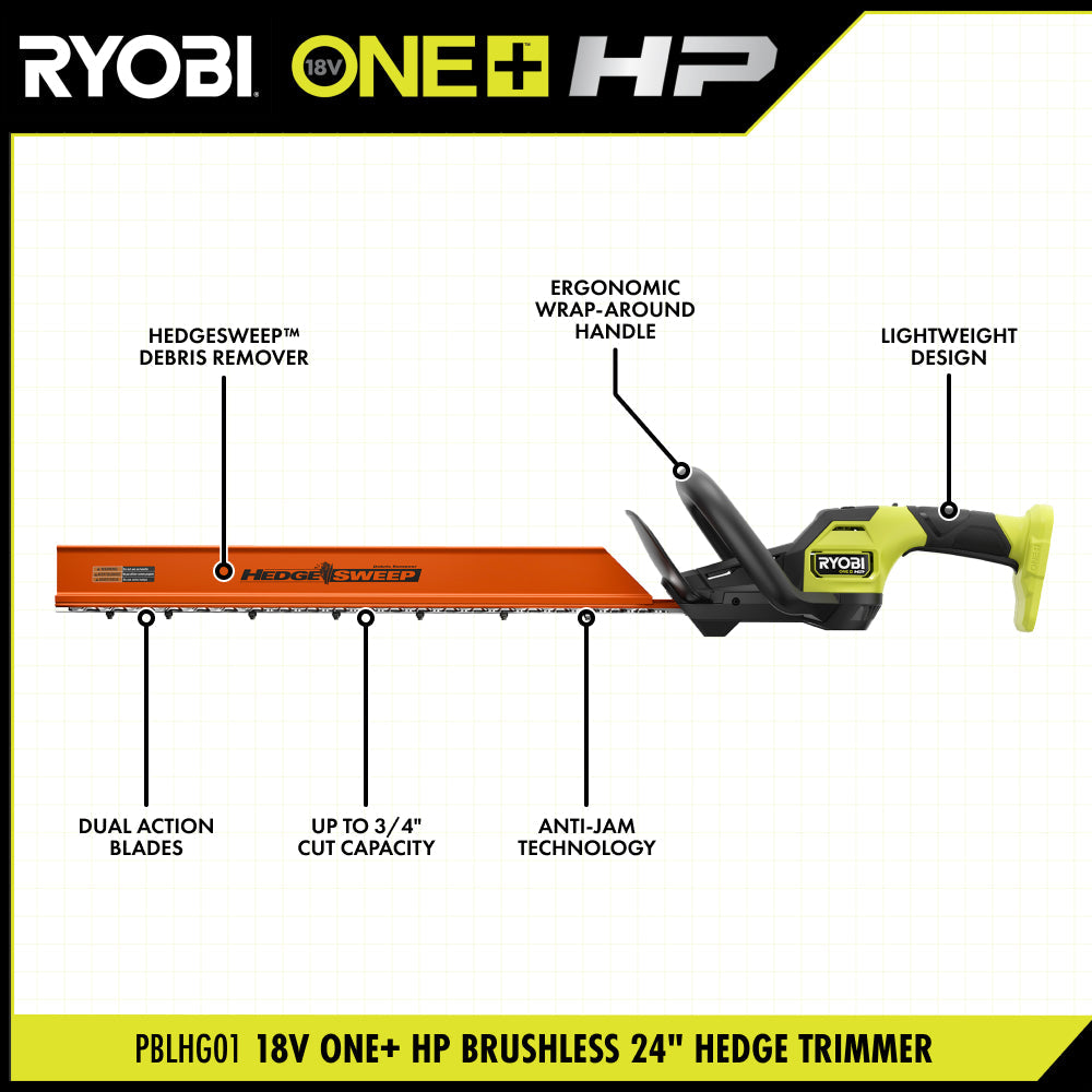 18V ONE+ HP Brushless 24" Hedge Trimmer Kit