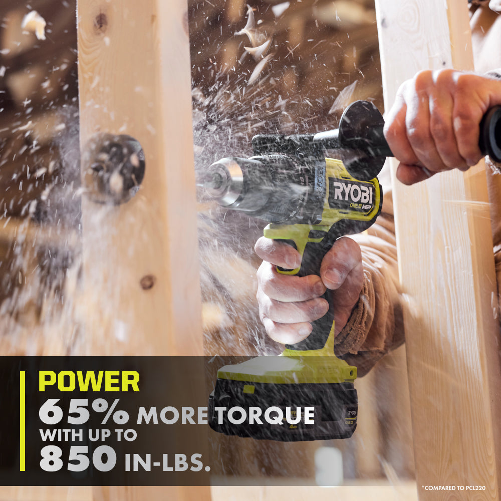 18V ONE+ HP BRUSHLESS CORDLESS 2-TOOL HAMMER DRILL / DRIVER, IMPACT DRIVER, 4.0 Ah, 2.0 Ah BATTERY, CHARGER, AND BAG