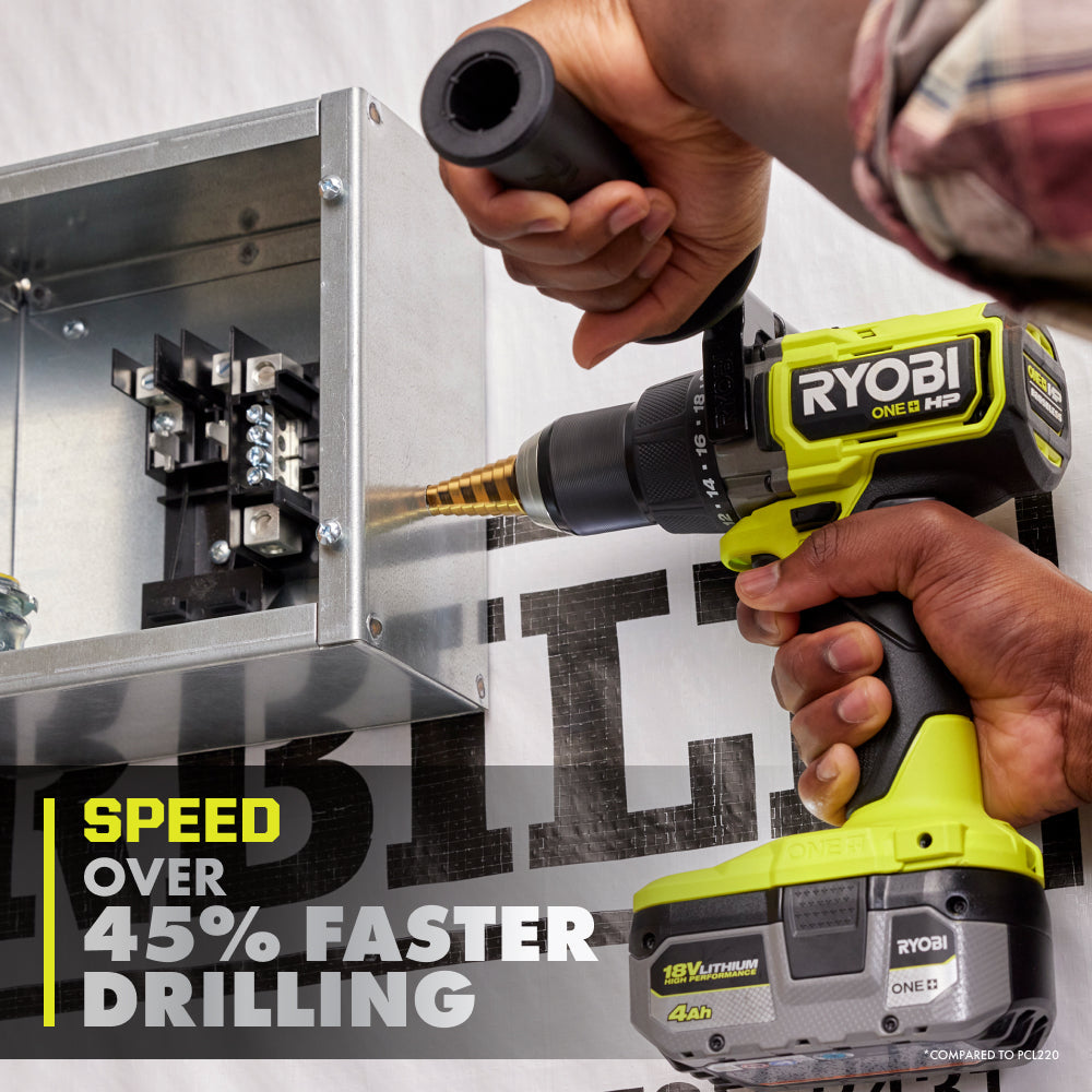 18V ONE+ HP BRUSHLESS CORDLESS 2-TOOL HAMMER DRILL / DRIVER, IMPACT DRIVER, 4.0 Ah, 2.0 Ah BATTERY, CHARGER, AND BAG