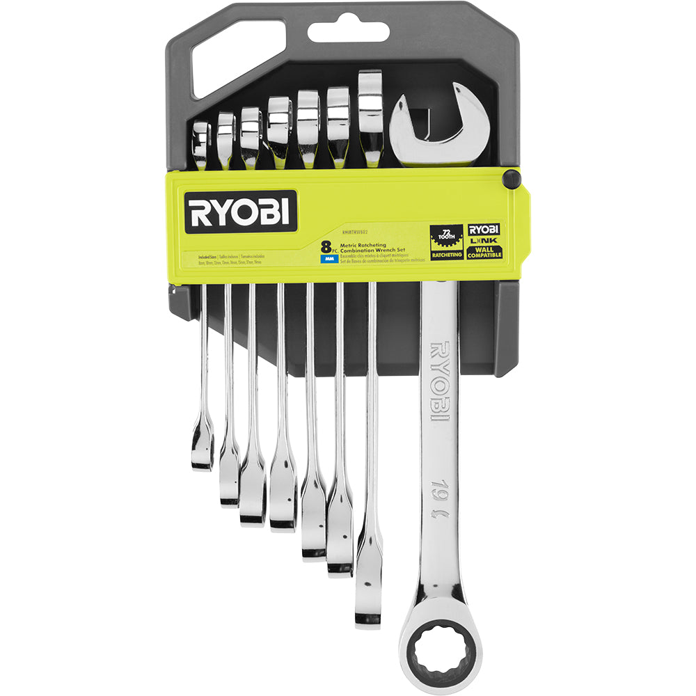 8 PC. Metric Ratcheting Combination Wrench Set