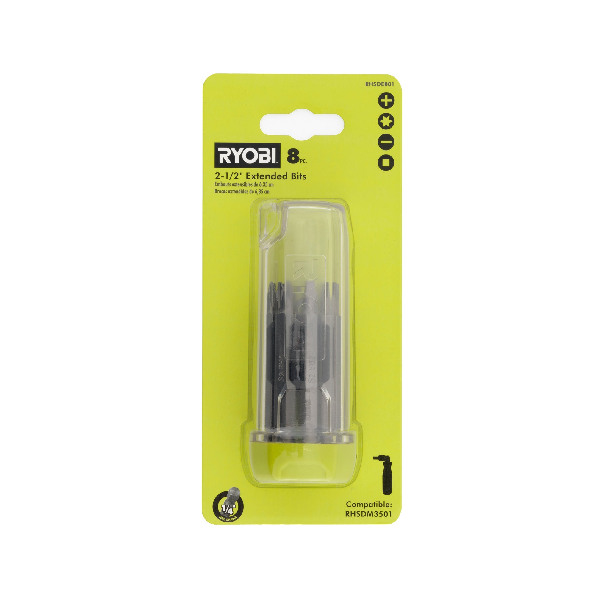 8 PC. 2-1/2" Extended Bits