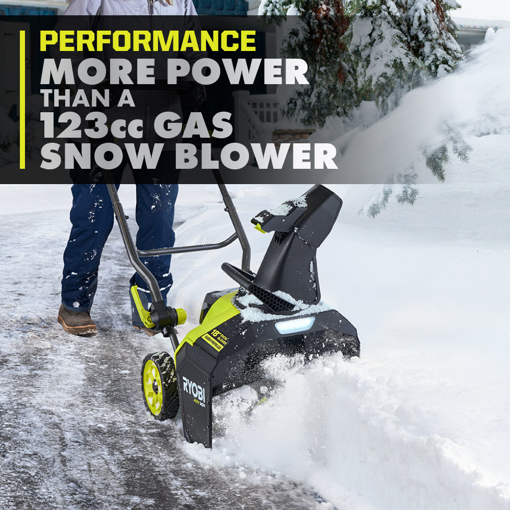 40V HP Brushless 18" Single-Stage Auger-Propelled Snow Blower