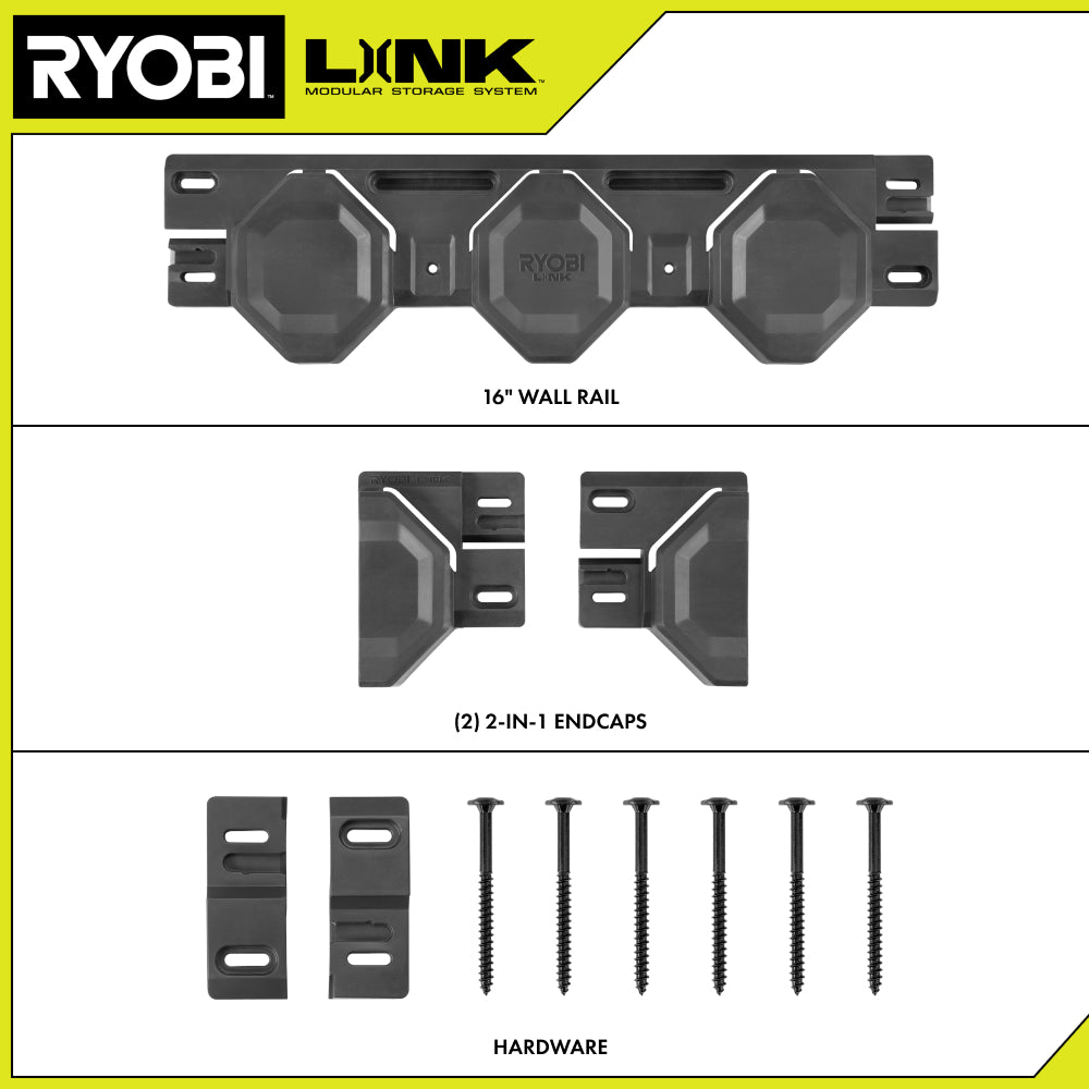 Wall Rail & 2-in-1 Endcap Set