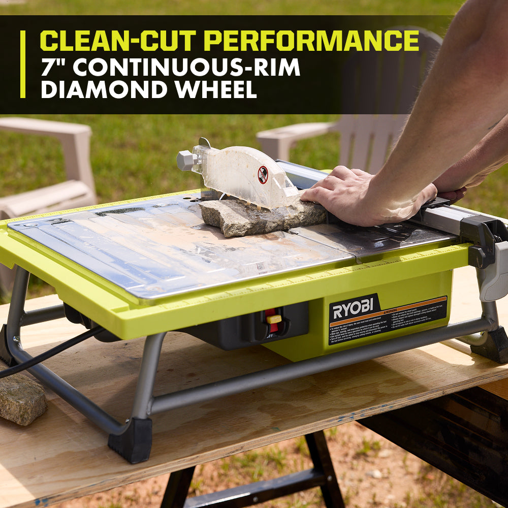 4.8 Amp 7" Diamond Blade Corded Wet Tabletop Tile Saw