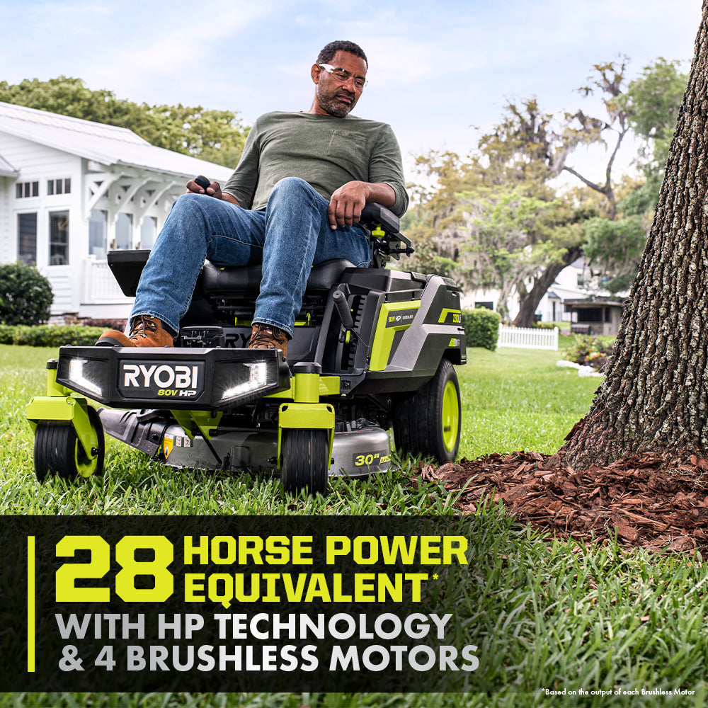 80V HP Brushless 30" Lithium Electric Zero Turn Riding Mower Kit