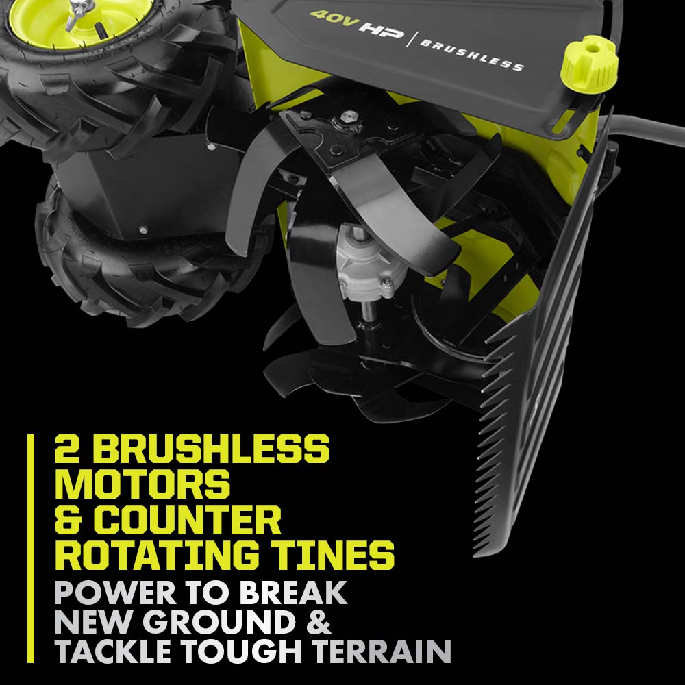 40V HP Brushless 18" Rear Tine Tiller Kit