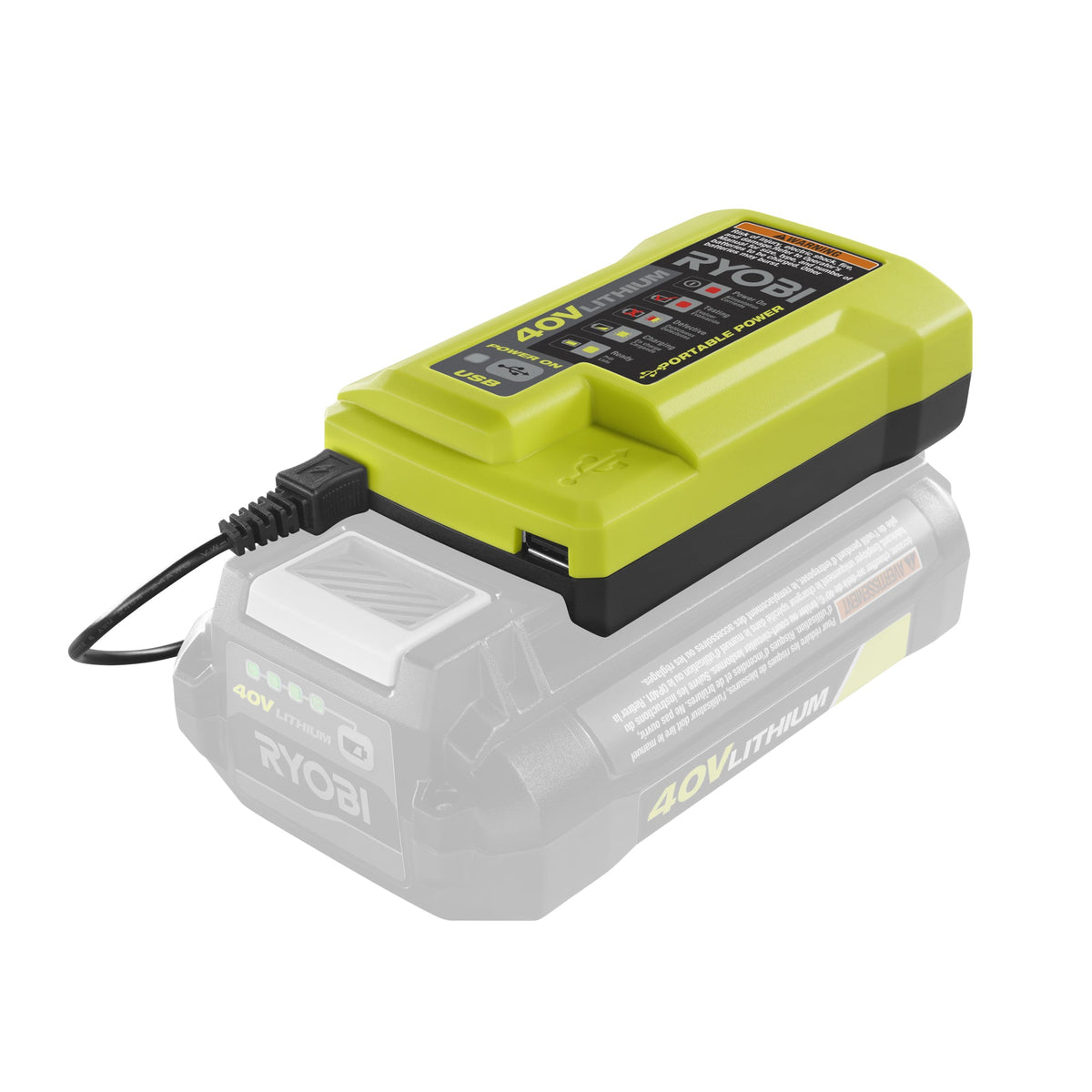 40V Charger with USB Port