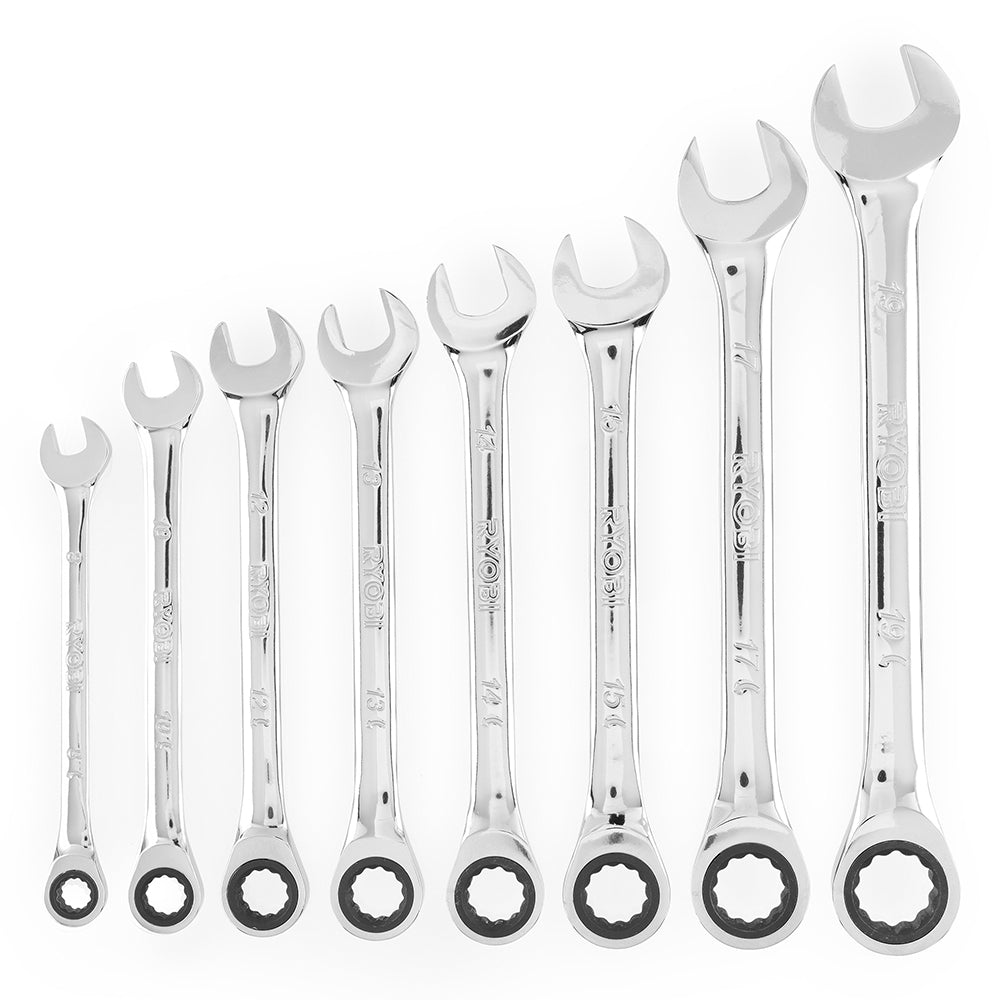 8 PC. Metric Ratcheting Combination Wrench Set