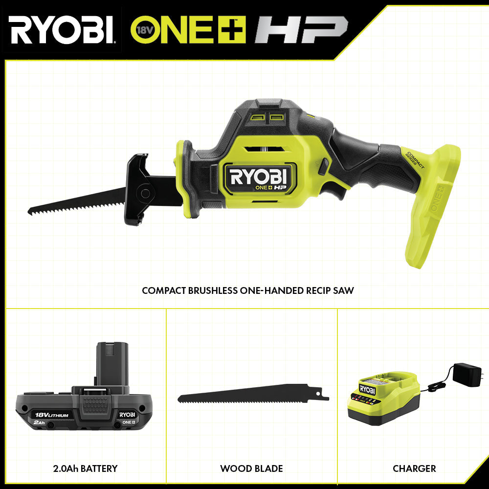 18V ONE+ HP Compact Brushless One-Handed Reciprocating Saw Kit