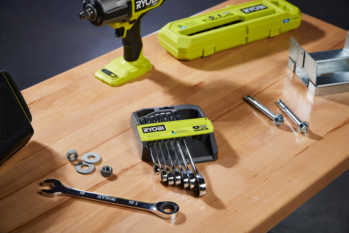 8 PC. Metric Ratcheting Combination Wrench Set