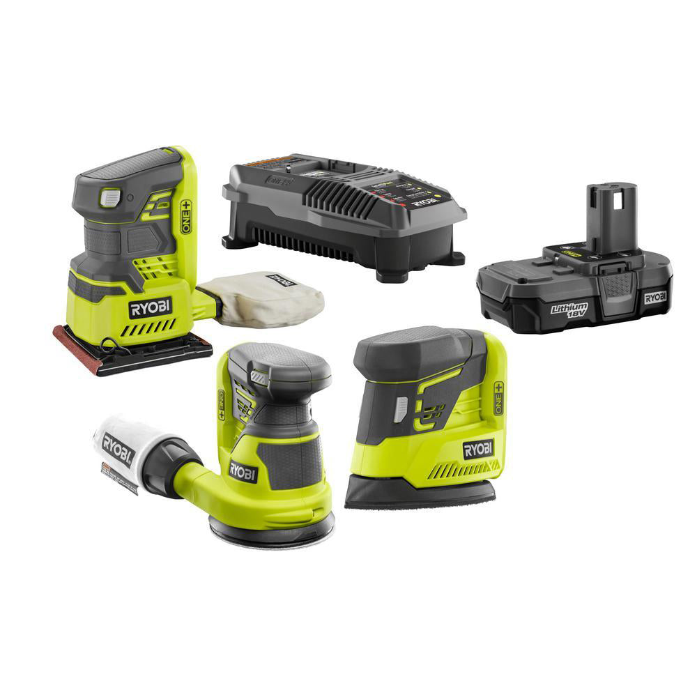 18V ONE+ 3-Tool Sanding Combo Kit with (1) 1.3 Ah Battery and 18V Dual Chemistry Charger