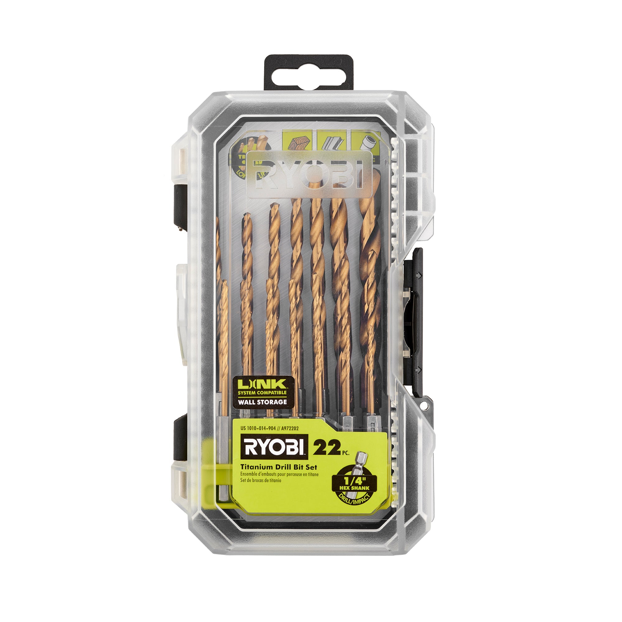 22 PC. Titanium Drill Bit Set