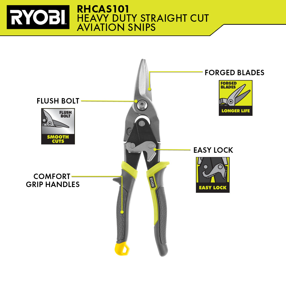 Heavy Duty Straight Cut Aviation Snips
