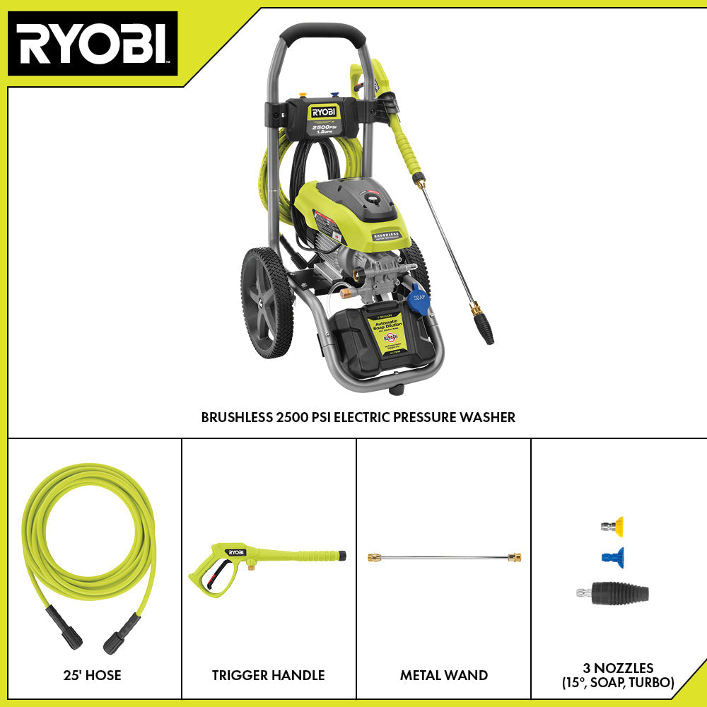 2500 PSI 1.2 GPM Brushless Electric Pressure Washer