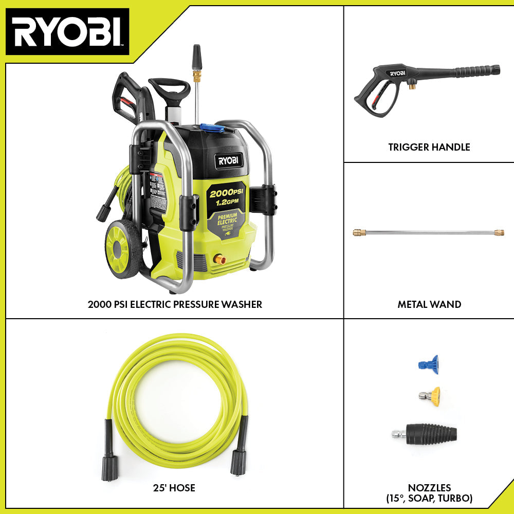 2000 PSI 1.2 GPM Electric Pressure Washer