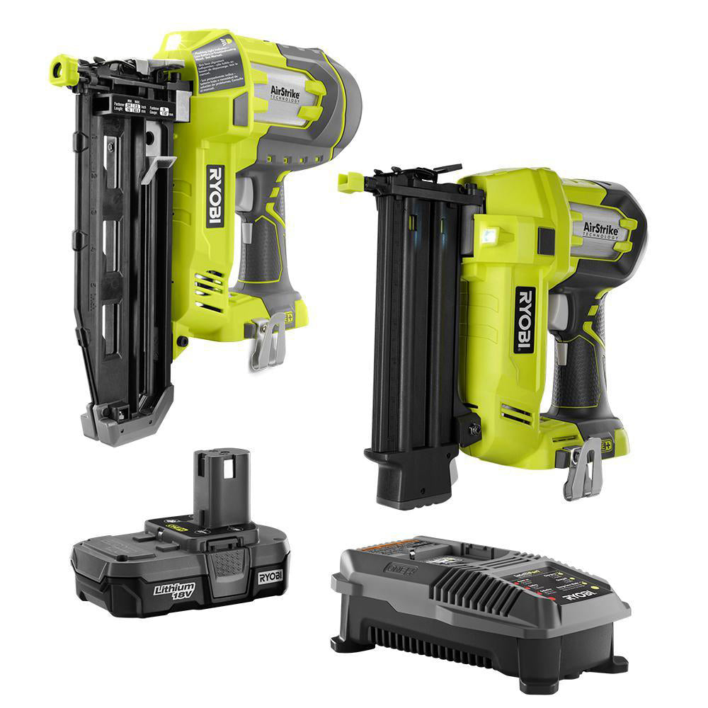 18V ONE+ AirStrike 18-Gauge Brad Nailer and 16-Gauge Straight Nailer 2-Tool Combo Kit