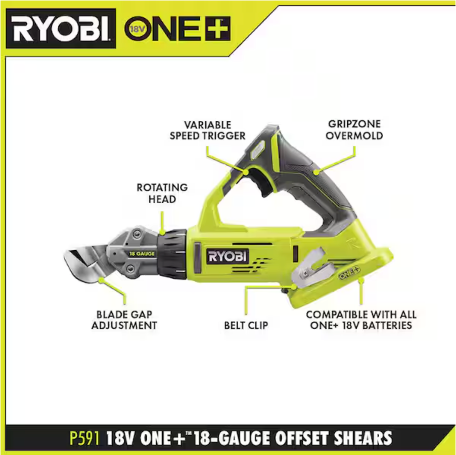 18V ONE+ 18-Gauge Offset Shear