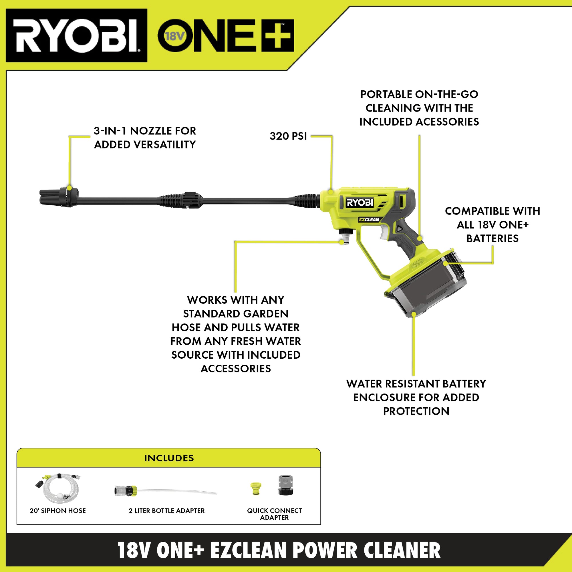18V ONE+ EZ Clean Power Cleaner Kit