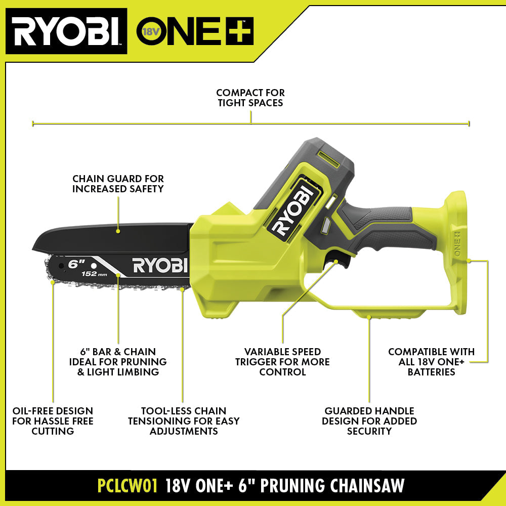 18V ONE+ 6" Pruning Chainsaw