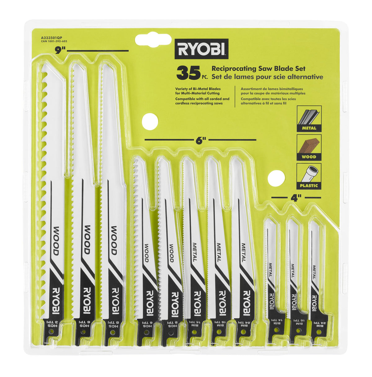 35 PC. Reciprocating Saw Blade Set