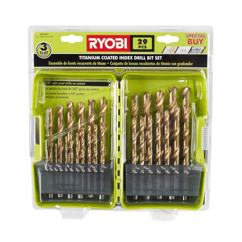 29 PC. Titanium Coated Drill Bit Set