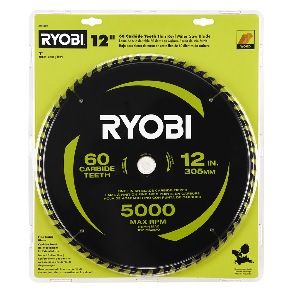 12" 60 Carbide Teeth Thin Kerf Miter Saw Blade