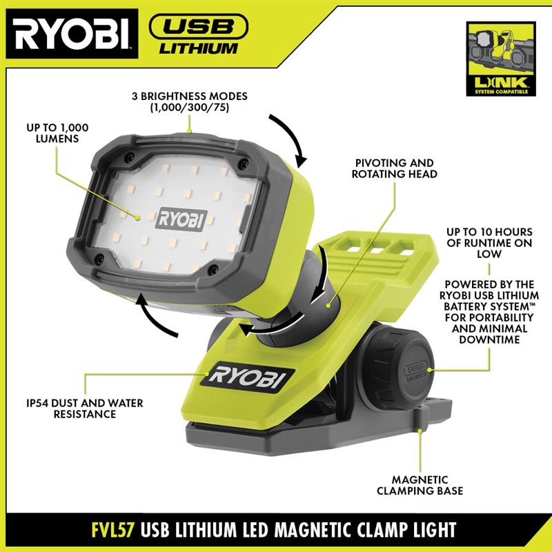 USB Lithium Magnetic Clamp Light Kit