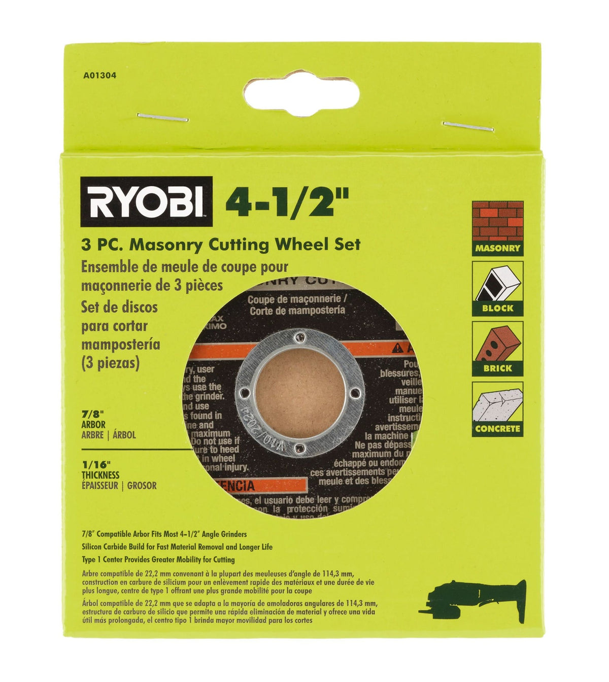 3 PC. 4-1/2" Masonry Cutting Wheel Set