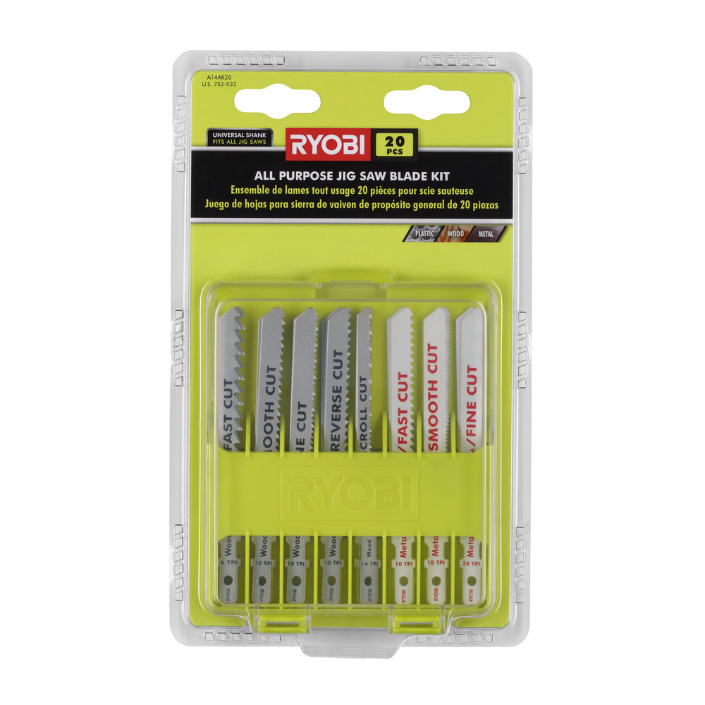 20 PC. All Purpose Jig Saw Blade Kit