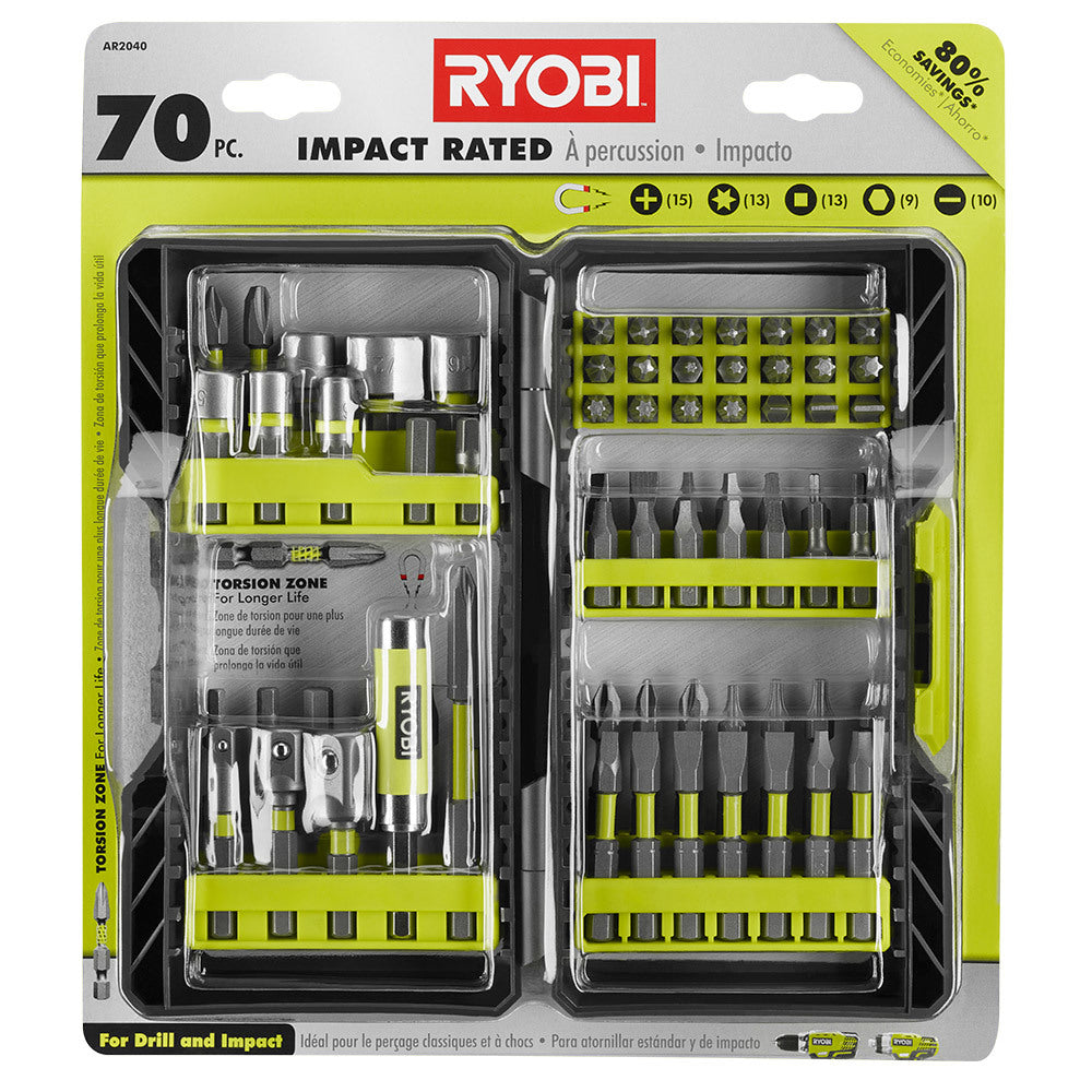 RYOBI 70PC Impact Driving Kit