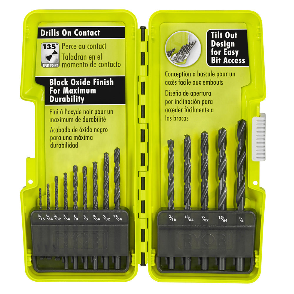 14 PC. Black Oxide Drill Bit Set