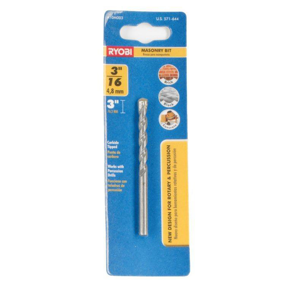3/16" x 3" Masonry Bit