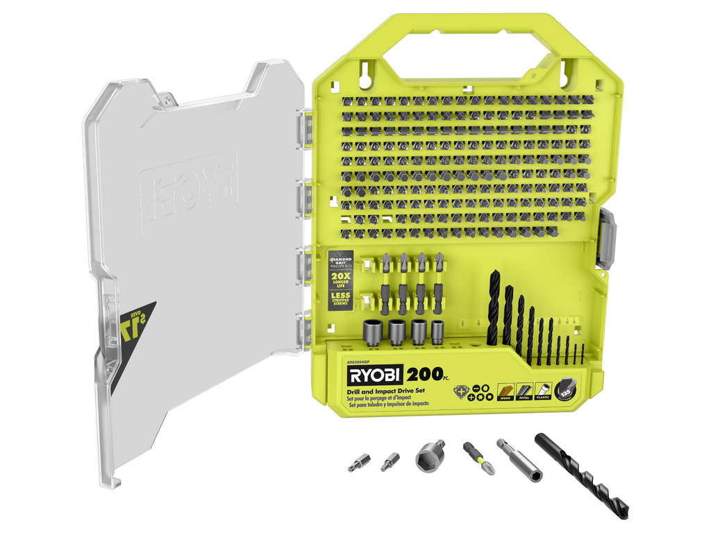 200 PC. Drill and Impact Drive Set