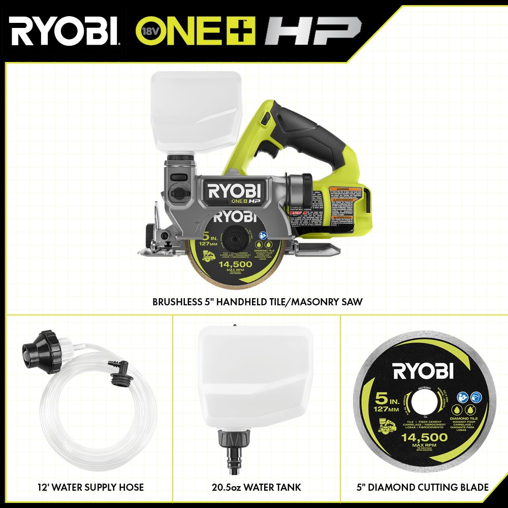 18V ONE+ Brushless 5" Handheld Tile/Masonry Saw