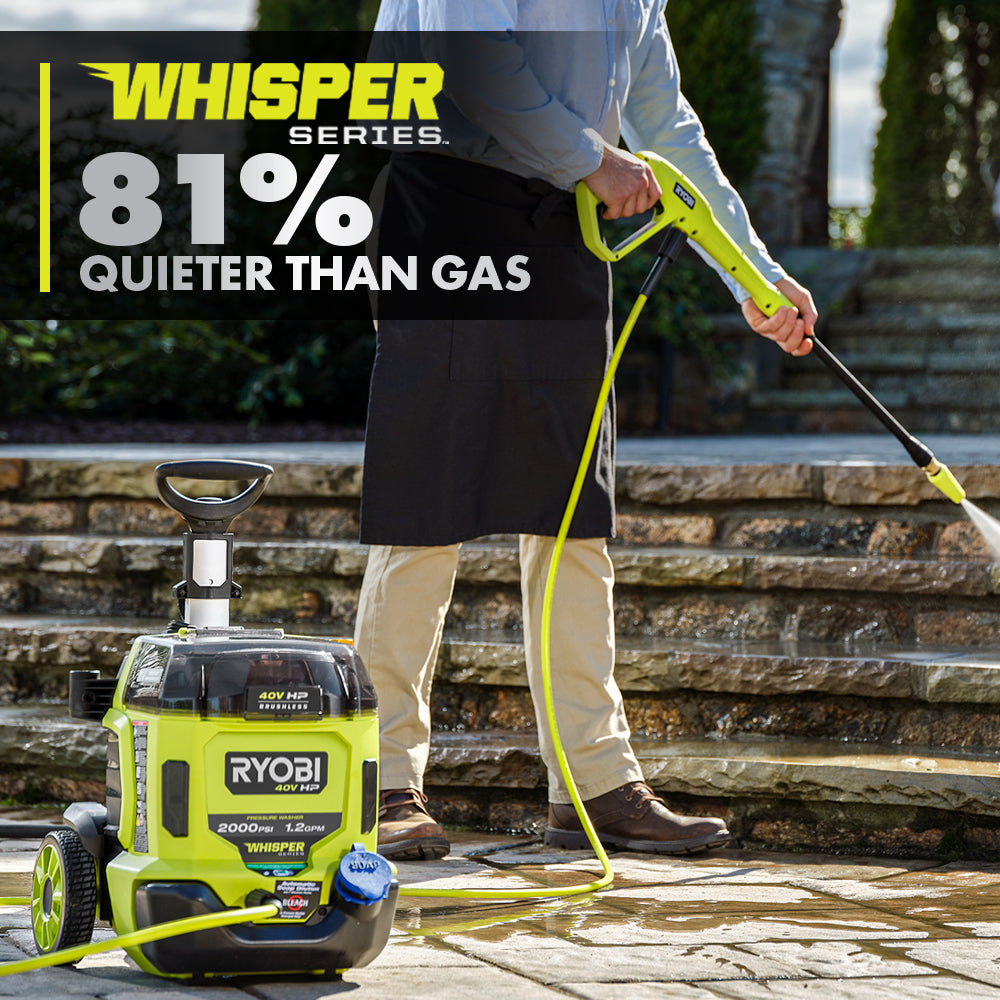 40V HP Brushless WHISPER SERIES 2000 PSI Pressure Washer